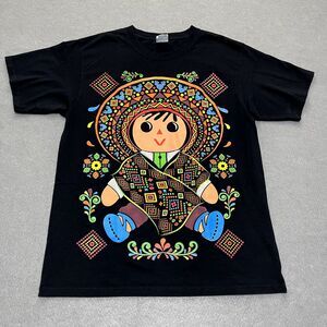 Panchito Mexicano Shirt Mens Medium Black Puerto Vallarta Mexico Front Graphics
